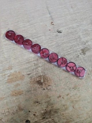 Set 9 Candele Tea Light Rosse Con Glitter
