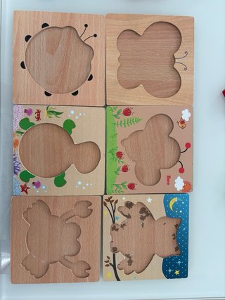 6 Puzzles Madera Montessori Bebé