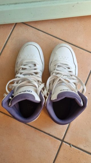 Adidas Hoops 3.0 Mid Viola Bianco