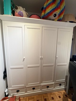 Armario 4 puertas + cajones blanco