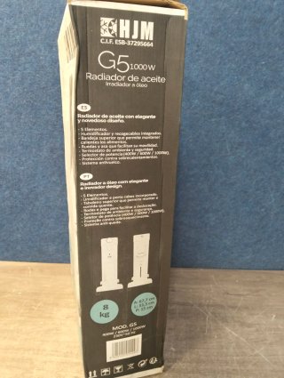 RADIADOR DE ACEITE 5 ELEMENTOS 1000W BLANCO G5 HJM