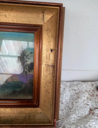Quadro vintage con cornice dorata