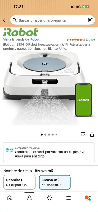 iRobot m613440 Robot fregasuelos WiFi