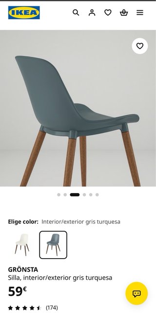 Silla Ikea GRÖNSTA gris azulada