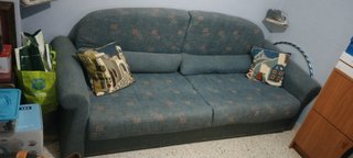 Sofá cama matrimonio azul