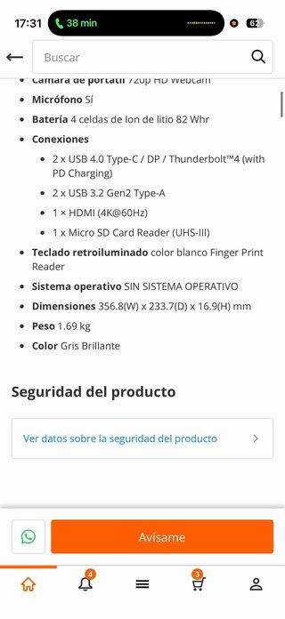 Portátil MSI Prestige 15
