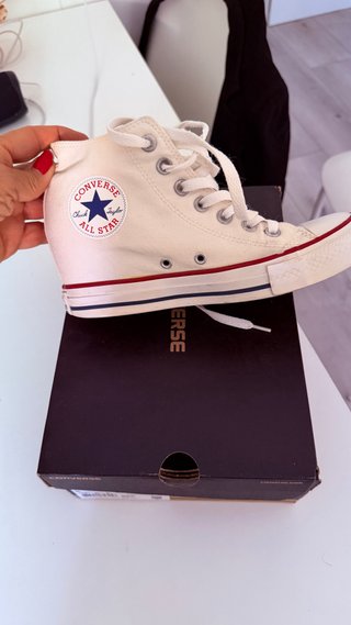 Converse cuña blancas