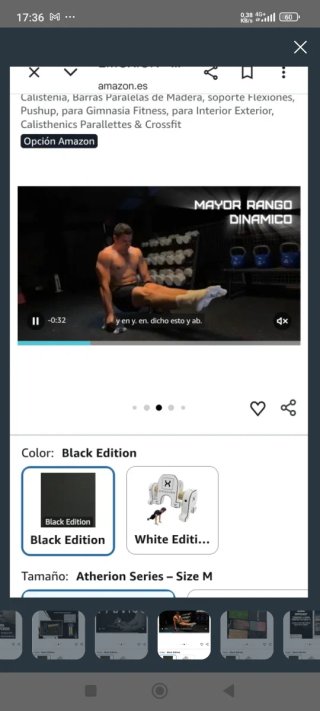 Paralelas Emoxion Talla M sin estrenar
