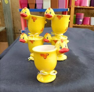 Portauovo Papera in Ceramica Gialla