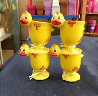 Portauovo Papera in Ceramica Gialla