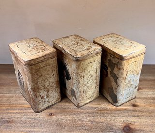 Antiguo trío de latas francesas Balland c. 1920