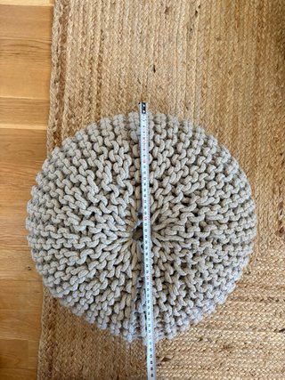 Puff tejido redondo beige