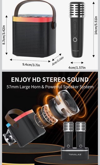 Máquina Karaoke TANALAZ 2 Micrófonos Bluetooth