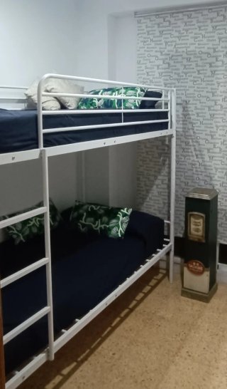 Cama litera metálica blanca