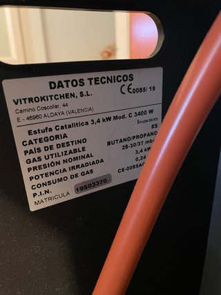 Estufa Catalítica Vitrokitchen 3.4 kW
