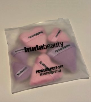 Set 5 Puffs Huda Beauty Corazón Rosa y Morado
