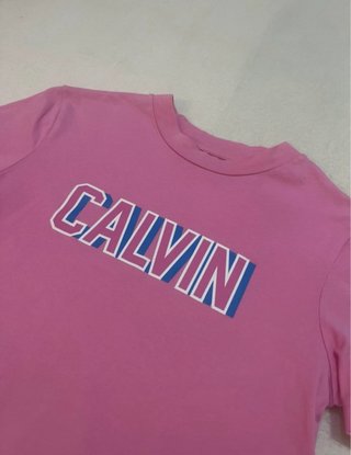 Camiseta Calvin Klein rosa crop top XS mujer nueva