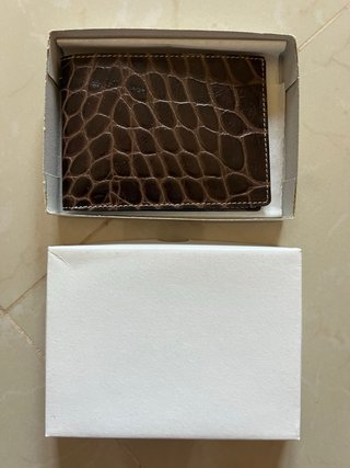 Billetera hombre piel cocodrilo marrón