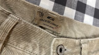 Pantalón ancho Jack Jones vintage hombre beige