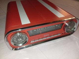 Radio Lauson Vintage Roja y Blanca