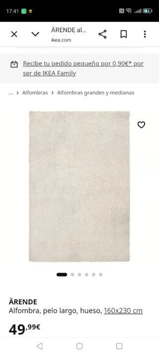 Alfombra blanca de ikea sin usar