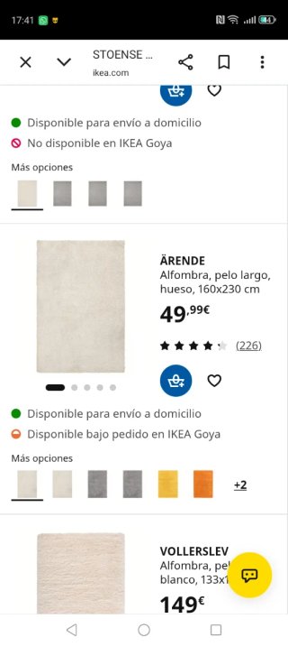 Alfombra blanca de ikea sin usar