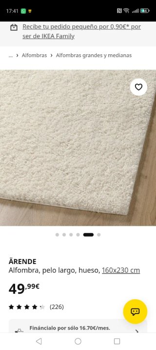 Alfombra blanca de ikea sin usar