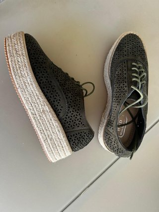 Zapatillas esparto plataforma verde
