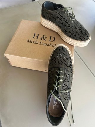 Zapatillas esparto plataforma verde