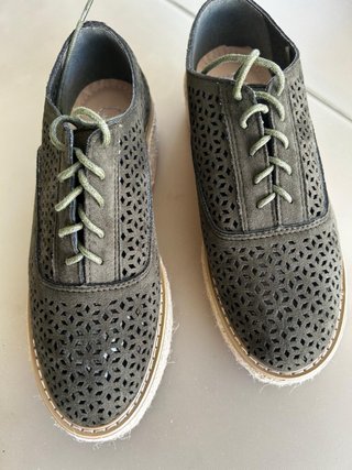 Zapatillas esparto plataforma verde