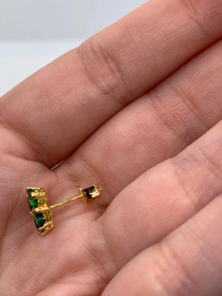 Pendientes Pandora Trébol Verde Dorado