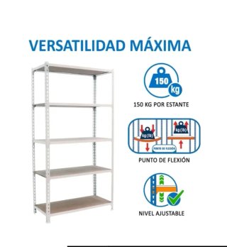 Estantería Metálica Comfort Blanco 200x100x50 cm