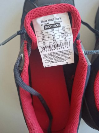 Zapatillas senderismo Decathlon NH100 Azul/Rojo T.