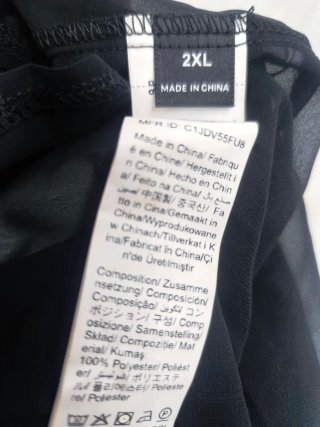 Camisa negra transparente manga corta