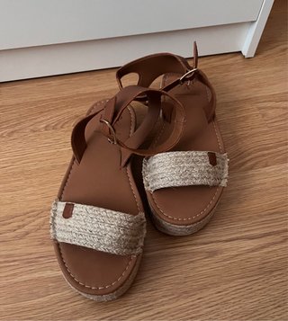 Sandalias Popa Cuña Yute Marrón