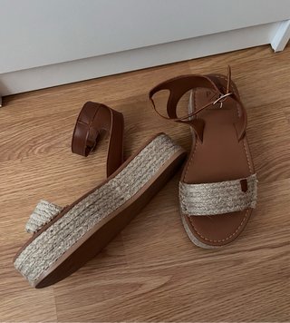 Sandalias Popa Cuña Yute Marrón