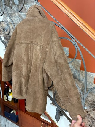 Cappotto Shearling Vera Pelle Scamosciata Vintage
