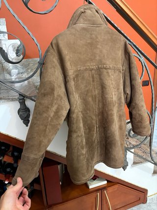 Cappotto Shearling Vera Pelle Scamosciata Vintage