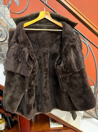 Cappotto Shearling Vera Pelle Scamosciata Vintage