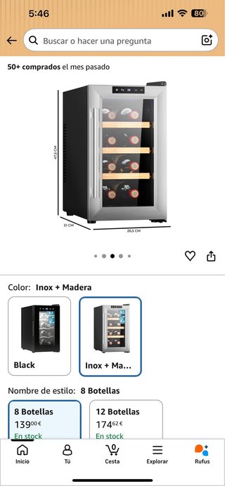 Vinoteca Cecotec 8 Botellas