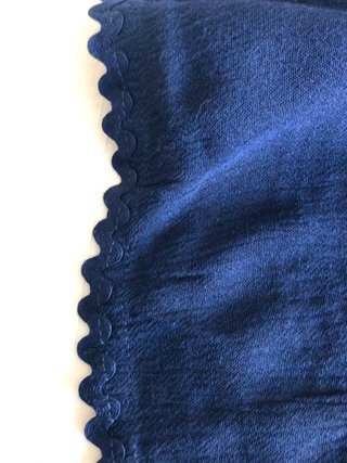 Falda larga azul con volantes