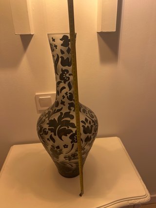 Jarrón de cristal labrado floral