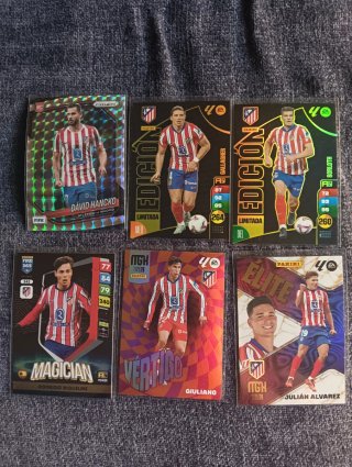 Lote 6 cromos fútbol Panini Atlético de Madrid