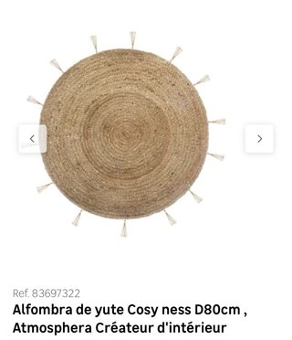 Alfombra Yute Redonda 80cm
