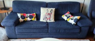 Sofá Roche Bobois azul, tela alcántara.
