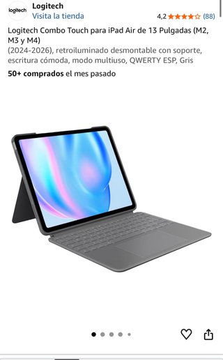 Funda Logitech Combo Touch iPad Air 13 M2/M3/M4