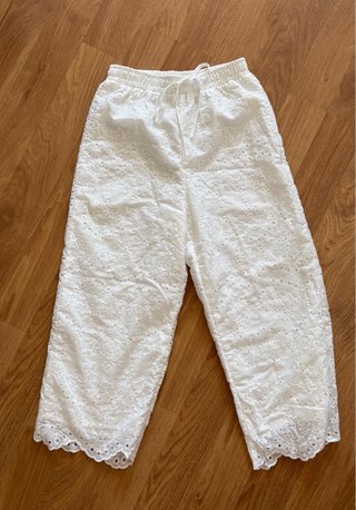 Pantalón culotte blanco bordado