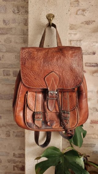 Mochila de cuero marroquí