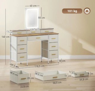 Tocador con espejo LED y cajones