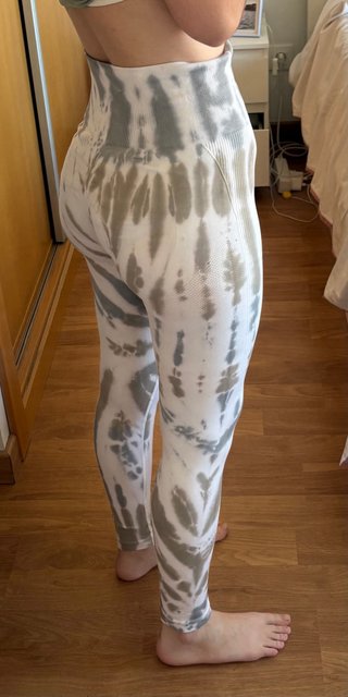 Leggings Tie Dye Deportivos Gris y Blanco
